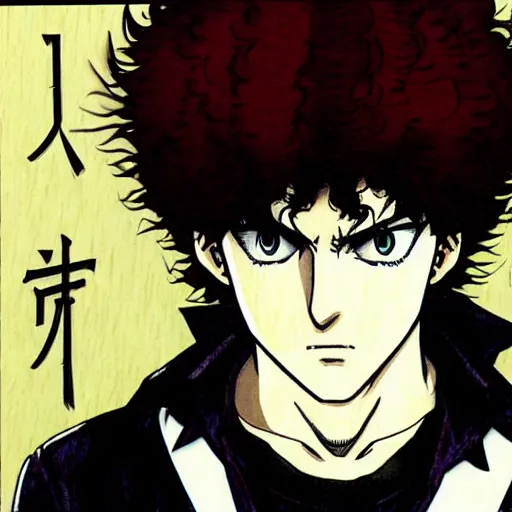 Image similar to Spike Spiegel by Kentaro Miura :: Manga panel,