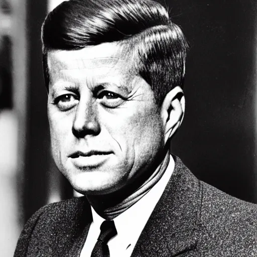 Image similar to b / w photo of jfk, no hair, bald