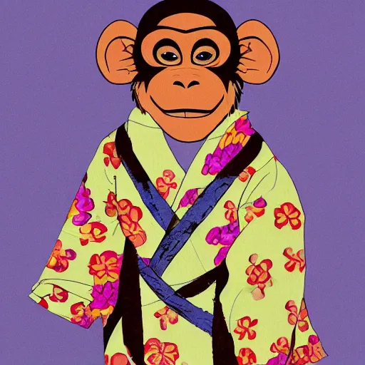 Image similar to a monkey in a kimono