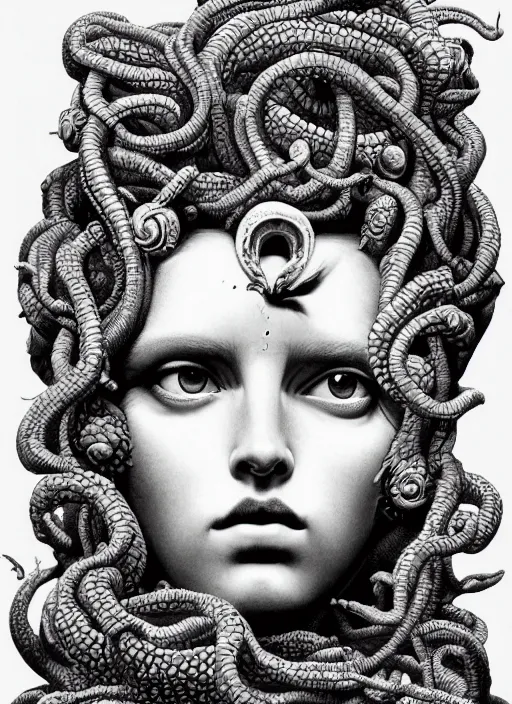 Image similar to Medusa goddess painting by Dan Hillier, trending on artstation, artstationHD, artstationHQ, 4k, 8k