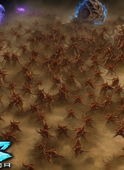 Image similar to photo of zerg rush, realistic, 8 k