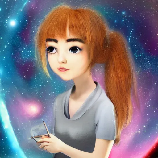 Prompt: A cute girl in Quantum space