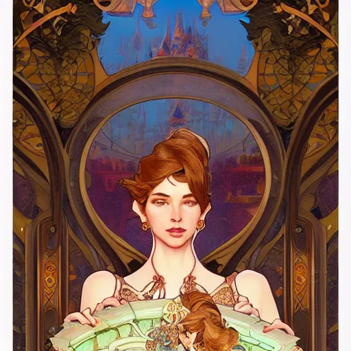 Prompt: super mario | highly detailed | very intricate | art nouveau | gold filigree | romantic storybook fantasy | soft cinematic lighting | award - winning | disney watercolor illustration by mandy jurgens and alphonse mucha and alena aenami | pastel color palette | featured on artstation