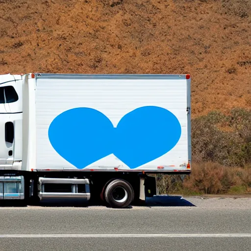 Image similar to blue heart shaped semi truck