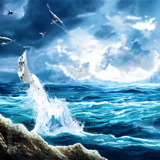 Prompt: the great white sea, stunning hd artwork