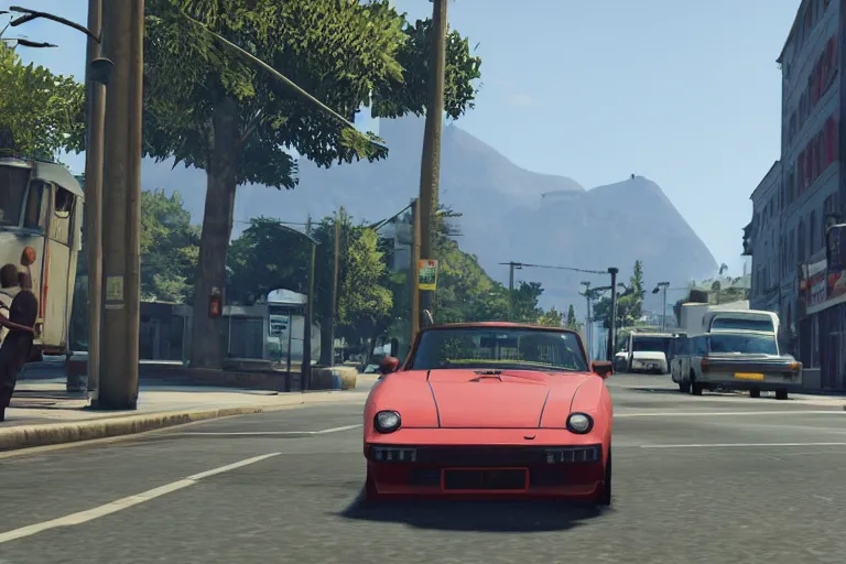 Image similar to screenshot of Grand Theft Auto 6: Kingston, for ps5, Highly Detailed, Unreal engine 5, HD, 8k, GTX 3090,