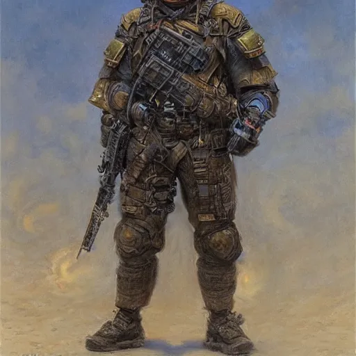 Prompt: portrait of a bomb warrior, by donato giancola.