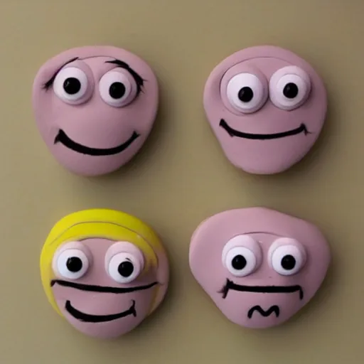 Image similar to cute clay cartoon eyes