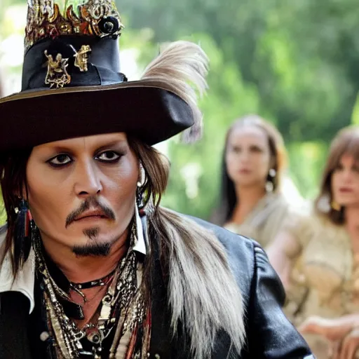 Prompt: johnny depp as king louie xv