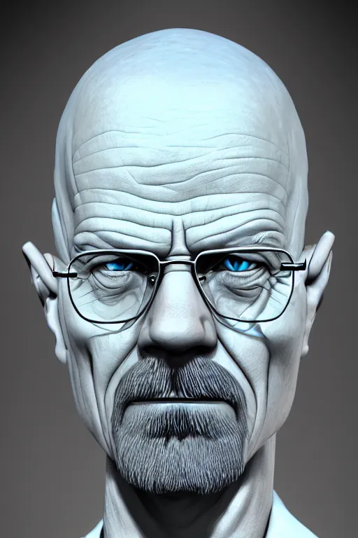 Image similar to walter white megamind, photorealistic, highly detailed,