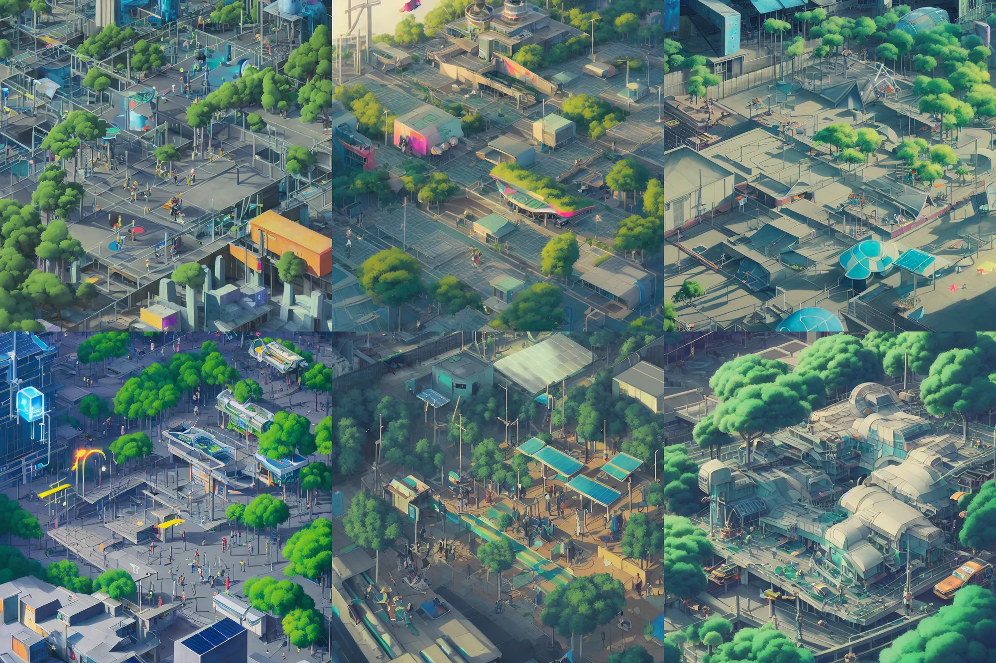 solarpunk city overgrowth in the style of Filip Hodas, Stable Diffusion