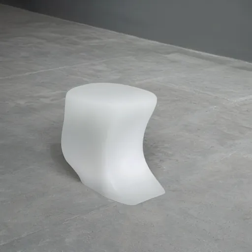 Image similar to the jellyfish stool by tadao ando, corian and oak