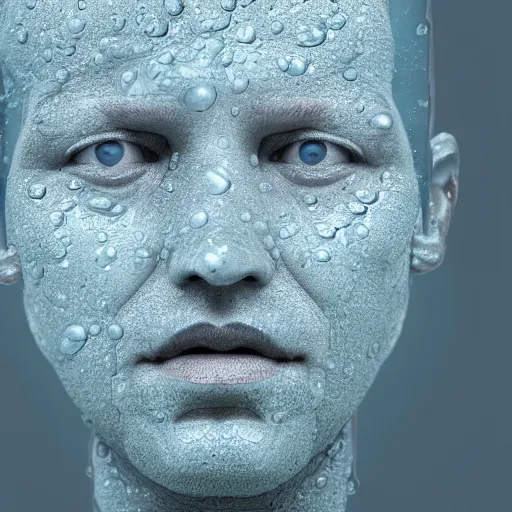 Prompt: a sculpture made of water in the shape of a human head, on the ocean water, water manipulation, cinematic, in the style of johnson tsang, long shot, hyper detailed, hyper realistic, ray tracing, 8 k resolution, sharp focus, realistic water, award winning