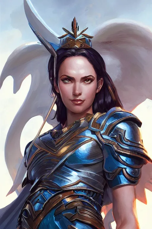 Image similar to amazon valkyrie athena, d & d, fantasy, portrait, highly detailed, headshot, digital painting, trending on artstation, concept art, sharp focus, illustration, art by artgerm and greg rutkowski and magali villeneuve