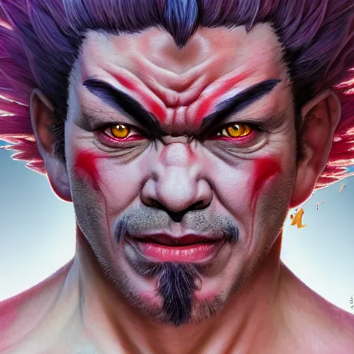 Image similar to curtis armstrong as akuma from street fighter, ultra realistic, concept art, intricate details, eerie, highly detailed, photorealistic, octane render, 8 k, unreal engine. art by artgerm and greg rutkowski and magali villeneuve and alphonse mucha