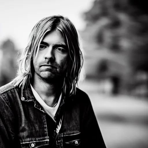 Image similar to dslr photo portrait still of kurt cobain in 2 0 2 2, 8 5 mm, f 1. 8