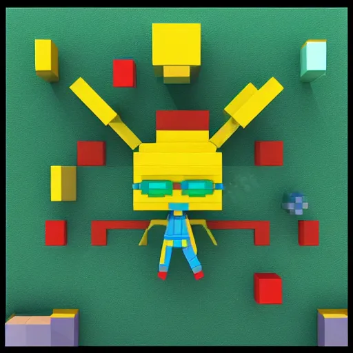 Image similar to russian misty galaxy aluminum citron, by georgia o'keefee and jean - michel basquiat, 2 d game art, voxel