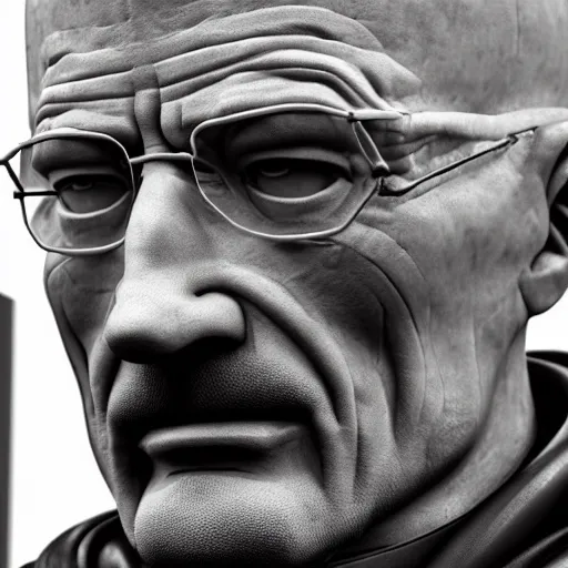 Prompt: a very detailed renaissance sculpture of walter white by michelangelo, standing in times square, 3 d render, hyper detailed, sharp focus, 8 k resolution