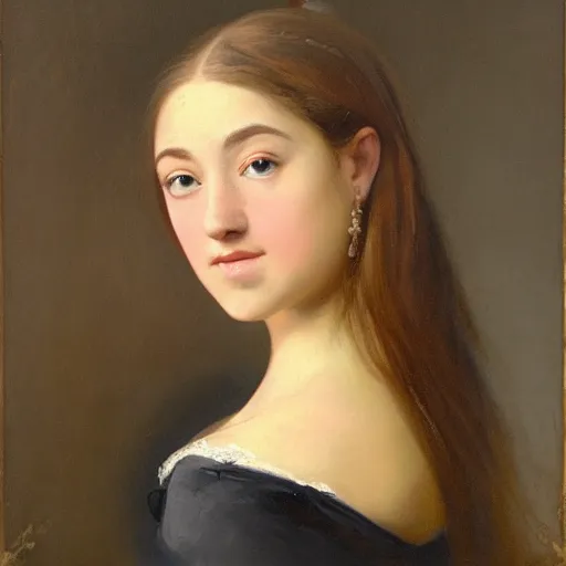 Prompt: a portrait of remy lacroix in an 1 8 5 5 painting by elisabeth jerichau - baumann. painting, oil on canvas
