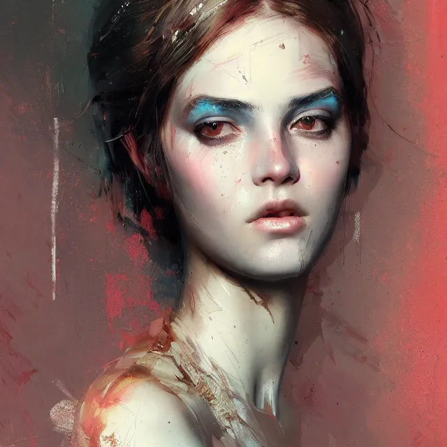 Prompt: beauty girl, hyper detailed, makeup eyes red insane details, intricate, elite, elegant, luxury, by ismail inceoglu dragan bibin hans thoma greg rutkowski alexandros pyromallis rene maritte illustrated, perfect face, fine details, realistic shaded, fine - face, pretty face