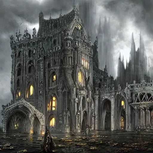 Image similar to gothic fantasy art, the keep of poisoned tears, ultra realistic, wide angle, intricate details, sharp focus, highly detailed,