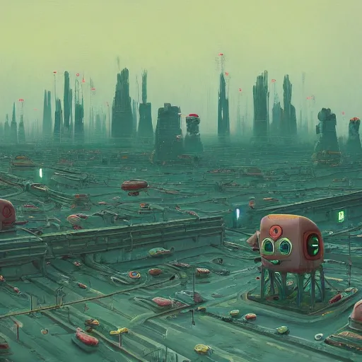 Prompt: Martian city by Simon Stålenhag