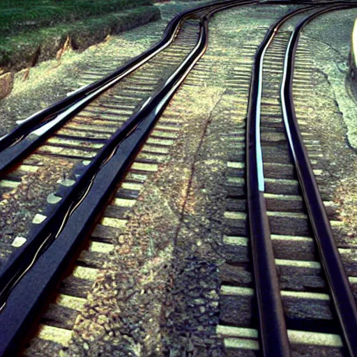 Image similar to train rails from the movie tron : legacy