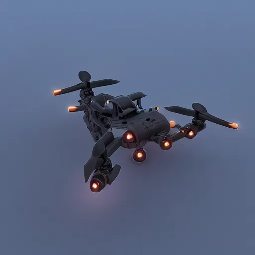 Image similar to futuristic small spherical aerial recon battle drone, hard surface, symmetrical design, highly detailed, 8 k, rendered in octane