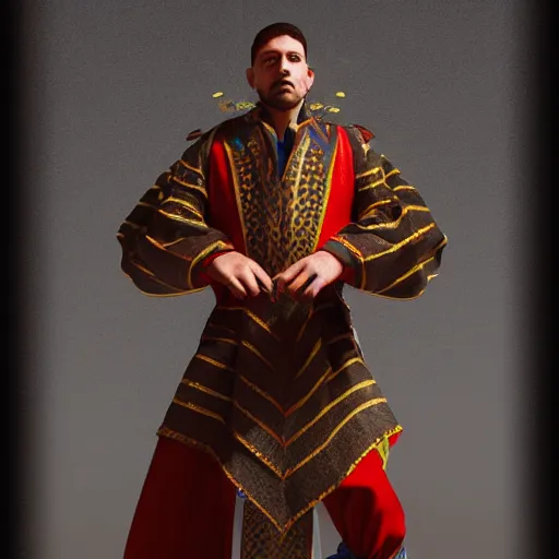 Prompt: magic the gathering card of a man wearing traditional aragonese folk costume, 4 k, octane render, award winning photograph