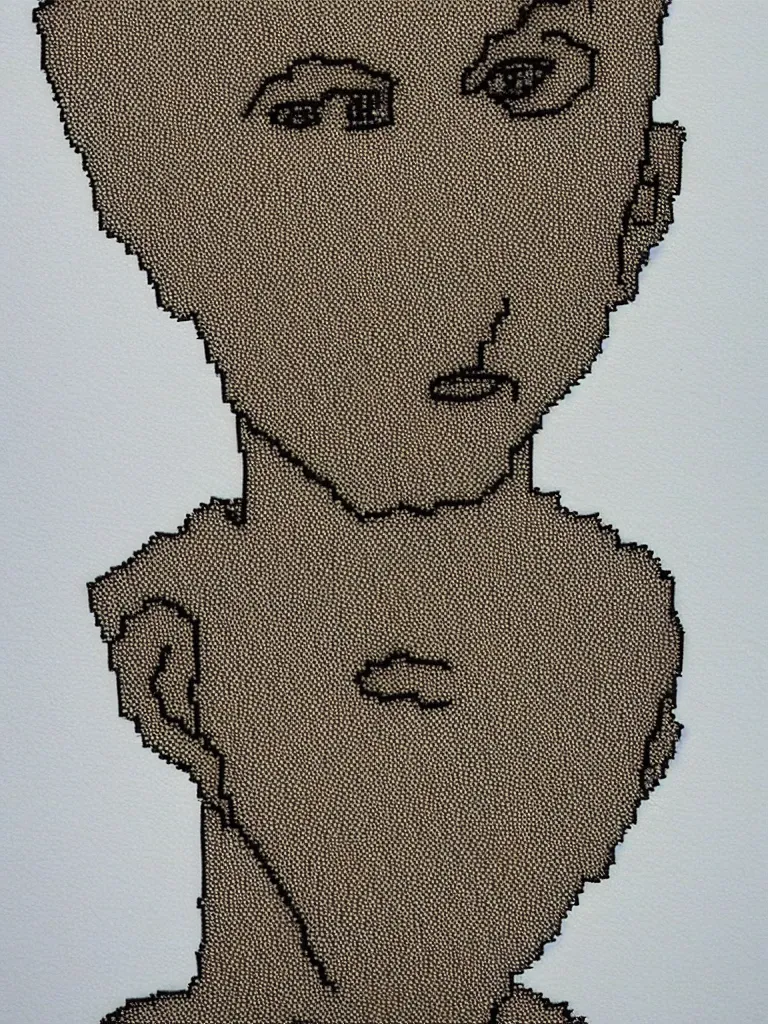 Image similar to elegant wire art portrait of an intelligent young man influenced by egon schiele. minimalist artwork full of human emotional expression and personality, strong eyes.