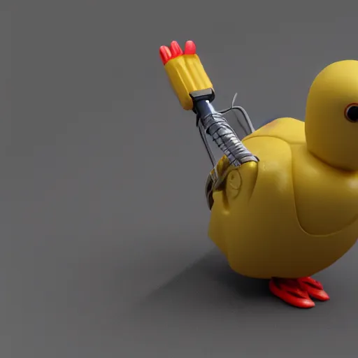 Image similar to a cybernetic enhanced rubber ducky, 3 d unreal engine render