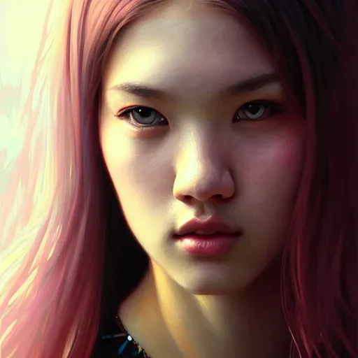 Image similar to portrait of jossi of blackpink, highly detailed, digital painting, smooth, sharp focus, illustration, ultra realistic, 8 k, art by artgerm and greg rutkowski and alphonse mucha