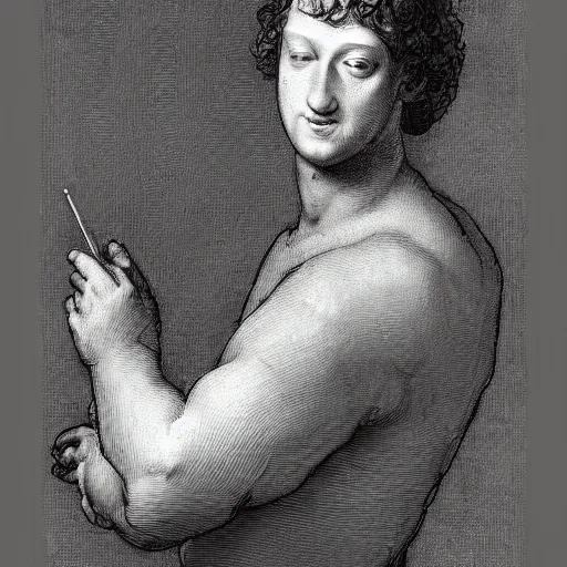 Image similar to Mark Zuckerberg, by Leonardo da Vinci