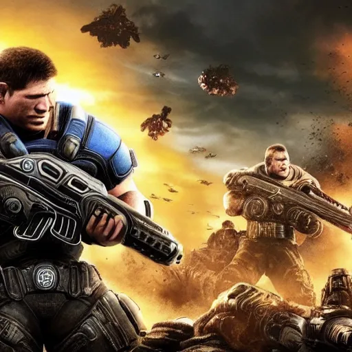 Prompt: gears of war movie 4 k detailed super realistic
