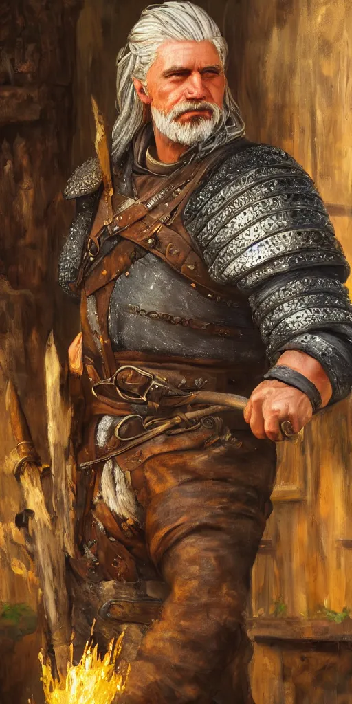 Image similar to the portrait of blacksmith, fantasy, witcher, very detailed oil painting, masterpiece, 8 k