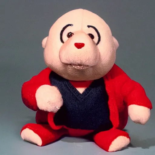 Prompt: George Costanza from Seinfeld as a Beanie Baby, studio photo