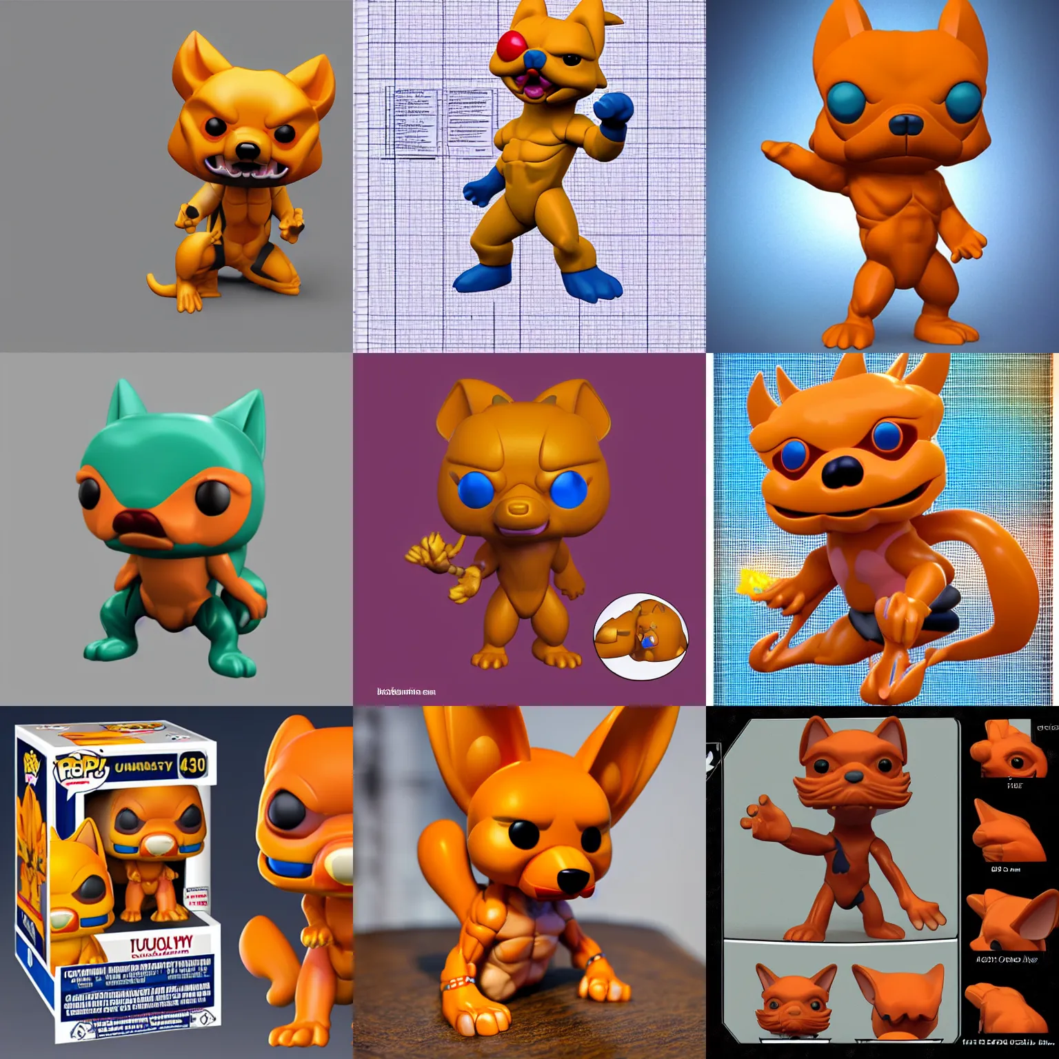 Prompt: Buizel and human fusion funko-pop anatomy as found in a biology book, isometric 3D, polygon, 8k HD, detailed