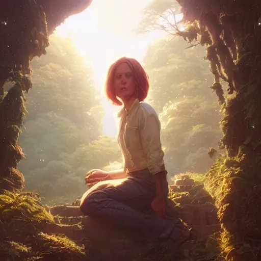 Image similar to highly detailed portrait of holly flax, stephen bliss, unreal engine, fantasy art by greg rutkowski, loish, rhads, ferdinand knab, makoto shinkai and lois van baarle, ilya kuvshinov, rossdraws, tom bagshaw, global illumination, radiant light, detailed and intricate environment