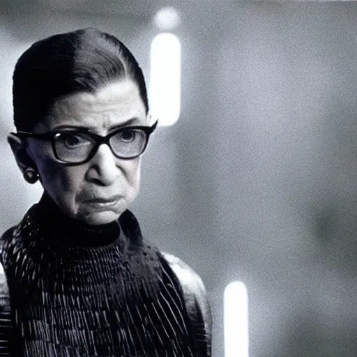 Image similar to still of Ruth Bader Ginsburg in Blade Runner (1982)