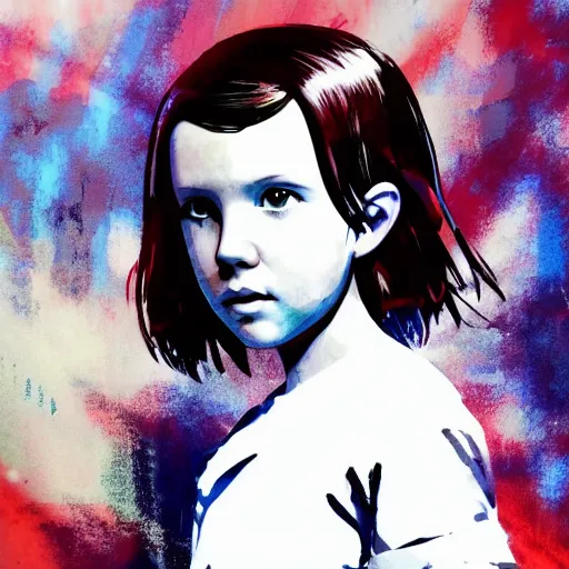 Prompt: Portrait of happy Millie Bobby Brown by Yoji Shinkawa, octane render