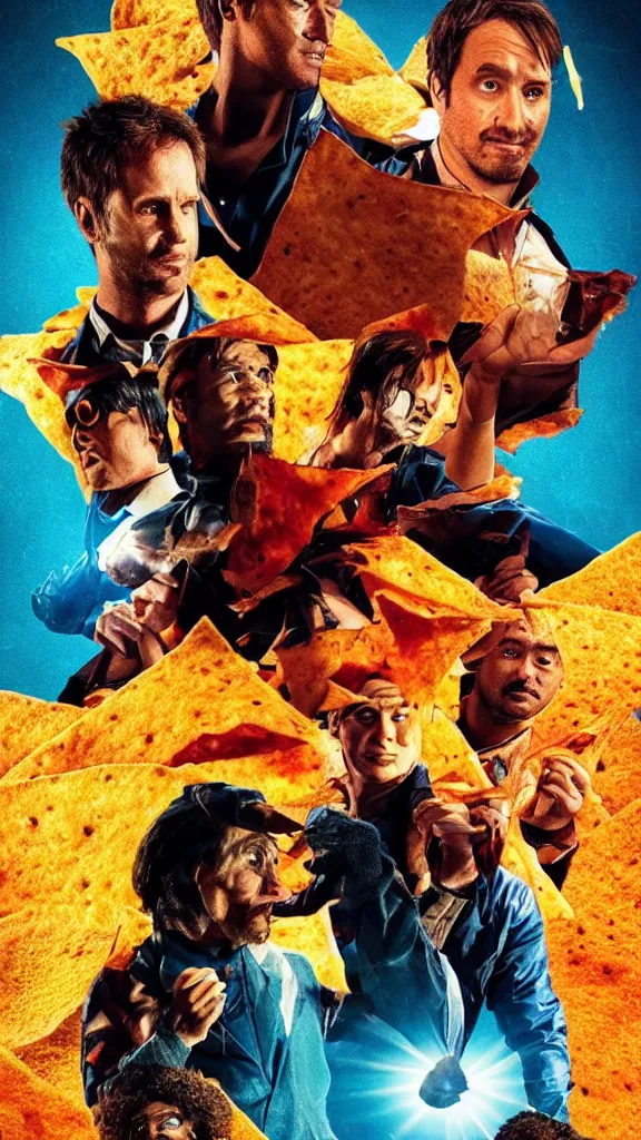 Image similar to movie poster of the Doritos movie. directed by Denis Villeneuve