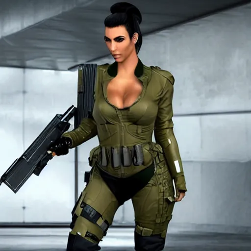 Prompt: kim kardashian as quiet from metal gear solid, uhd, photorealistic, octane,