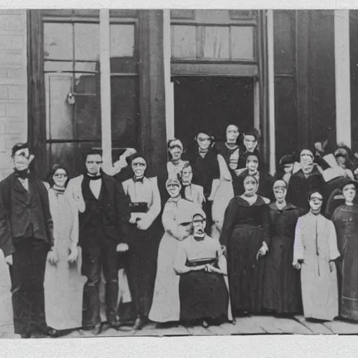 Image similar to Victorian Photograph of Medical students outside posing for a photograph next to a skeleton