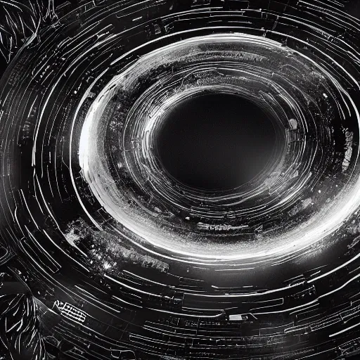 Image similar to the interior of a black hole, detailed, trending on artstation