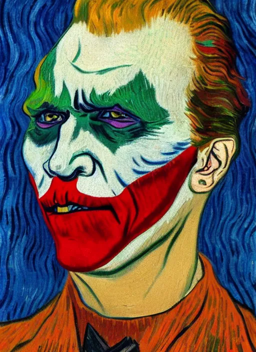 Prompt: the joker 2 0 1 9, by vincent van gogh