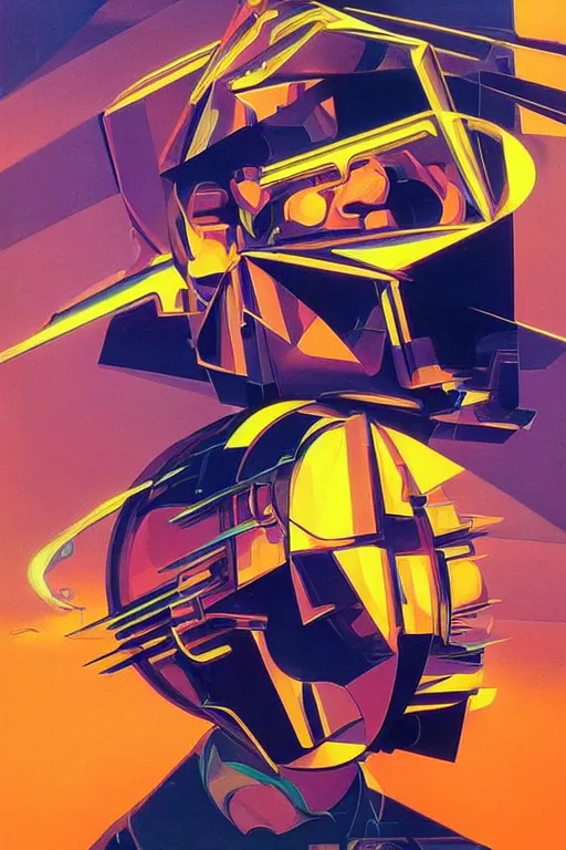 Prompt: wideangle action, portrait, musiacian in the flow zone, decoherence, synthwave, glitch!!, fracture, vortex, realistic, hyperdetailed, concept art, golden hour, art by syd mead, cubism