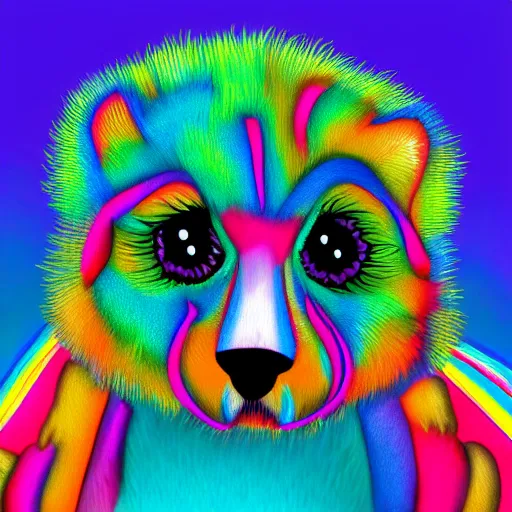 Prompt: “ cute fuzzy animal, colourful, digital art ”