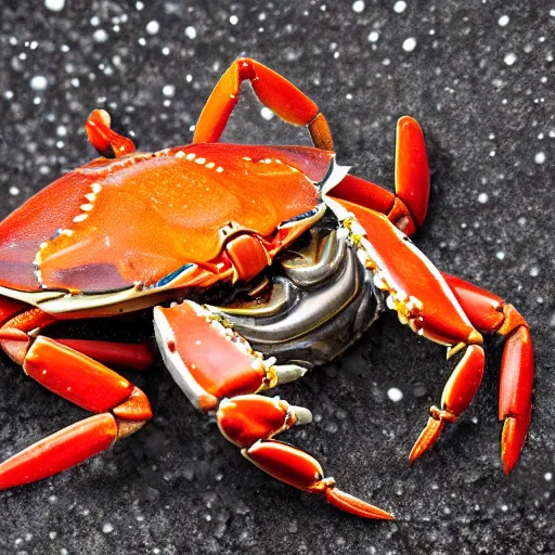 Image similar to Best crabs having fun at work. High resolution. Hyper détailed. Extra realistic. 8k.