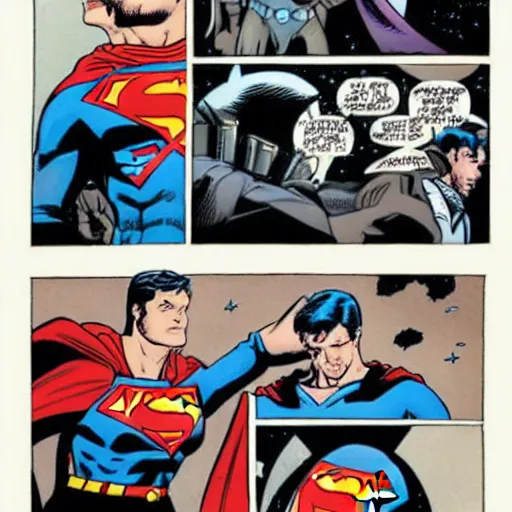 Prompt: superman attacks the death star