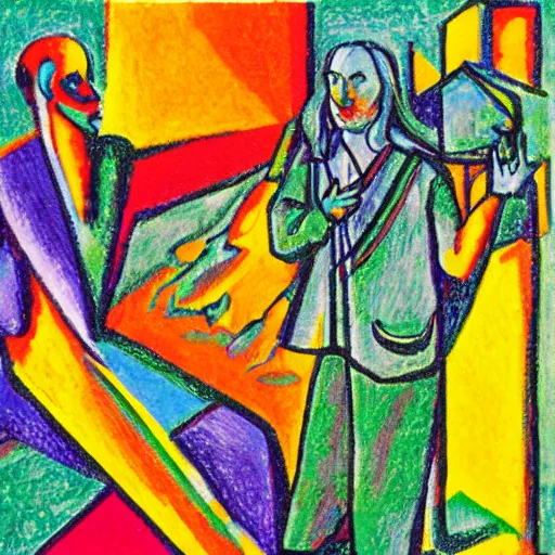 Image similar to The The afterlife of Deity, crayon, by Max Pechstein, Milton Glaser, Fantasy Realism